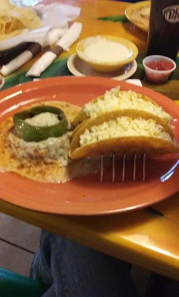 Chile Relleno and 2 Tacos